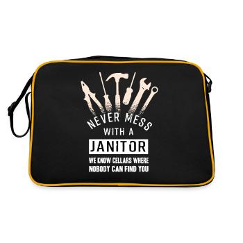 Funny Concierge école Janitor Caretaker - Sac Retro - noir/or - Dos