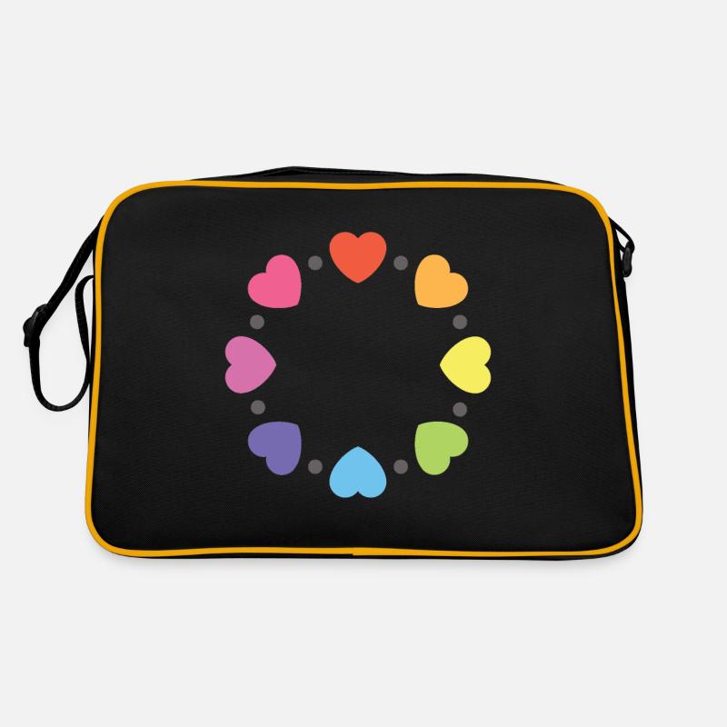 pride heart circle Retro Bag