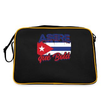 Asere qué Bola – Cubano, Cubana Pride & Humor - Retro Tasche - Schwarz/Gold - Hinten