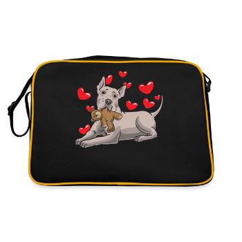 Thai Ridgeback Dog with Plush Toy - Retro Bag - black/gold - Back