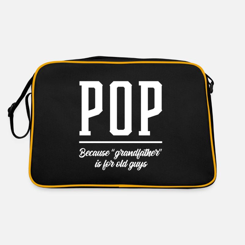 Pops Granddad - Fathers Day Gift - Retro Tasche - Schwarz/Gold