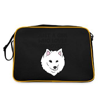 Samojeden-Mädchen Nur ein Mädchen, das - Retro Tasche - Schwarz/Gold - Hinten