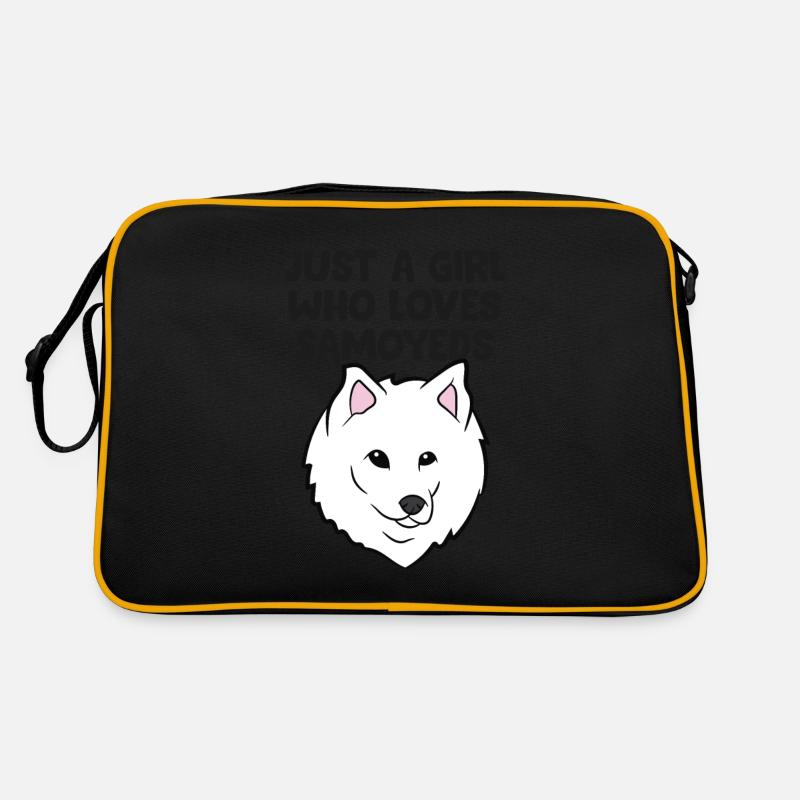 Samojeden-Mädchen Nur ein Mädchen, das Retro Tasche