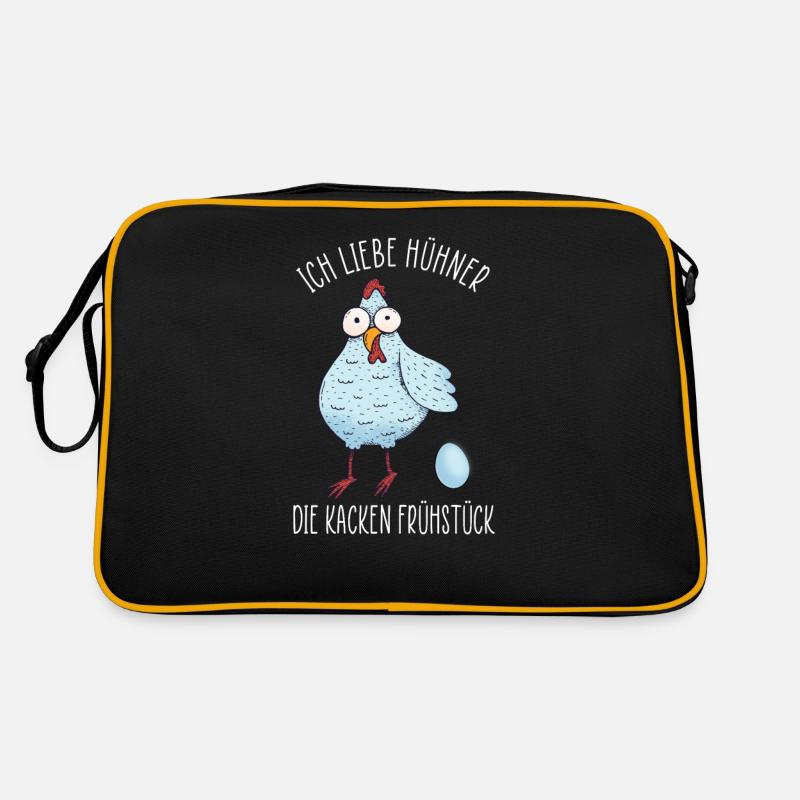 Ich liebe Hühner - Die kacken Frühstück Retro Tasche