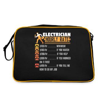Cadeau de Lineman amusant pour un électricien - Sac Retro - noir/or - Dos