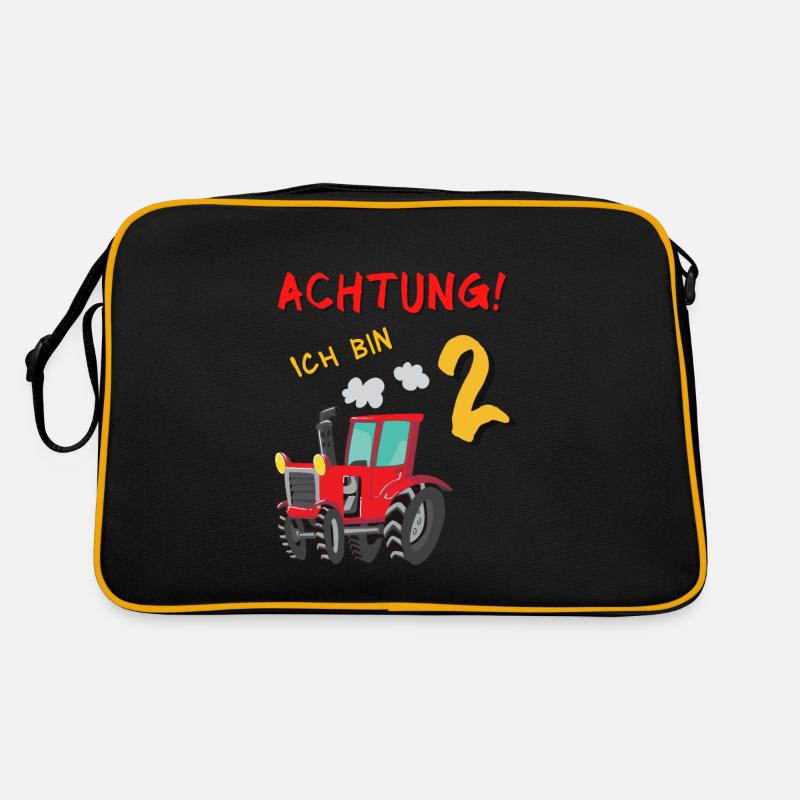 2. Geburtstag Jungs Traktor - Achtung ich bin 2 Retro Tasche