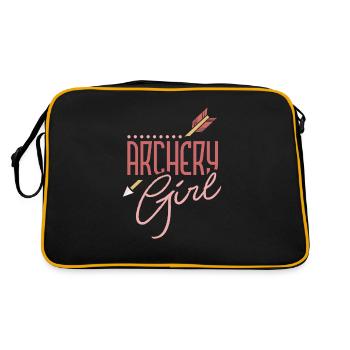Archery Girl Funny Archery Lover - Retro Tasche - Schwarz/Gold - Hinten