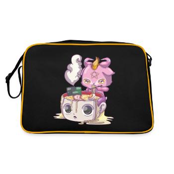 Pastel Goth Baphomet, Baphomet mignon bébé effrayant - Sac Retro - noir/or - Dos