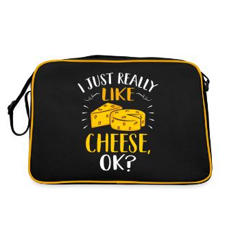J’aime Simplement Fromage Pour Les Amants de fromage Mème - Sac Retro - noir/or - Dos