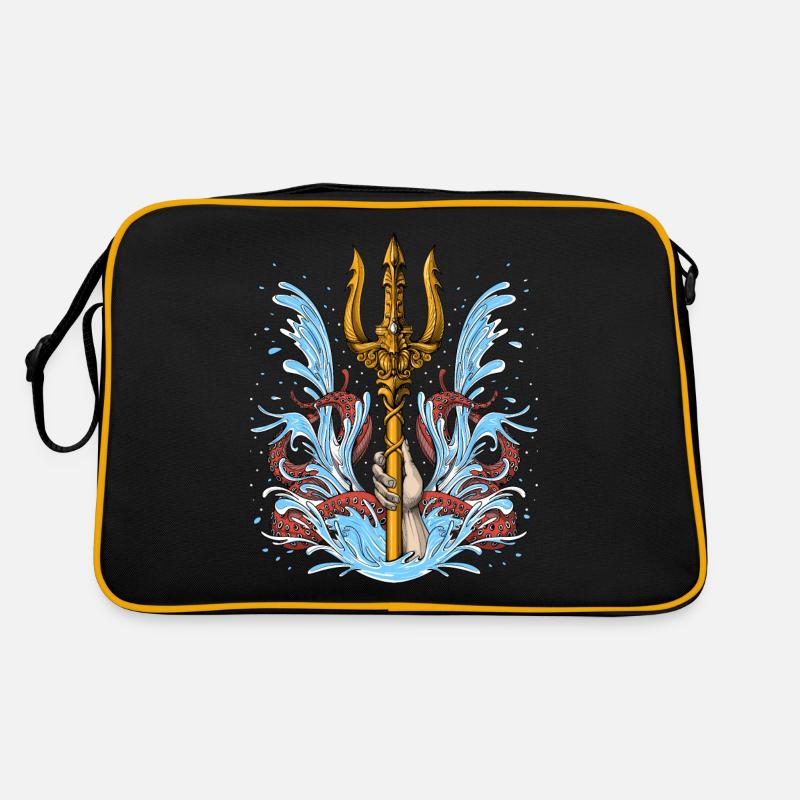 Poseidon Trident - Retro Tasche - Schwarz/Gold
