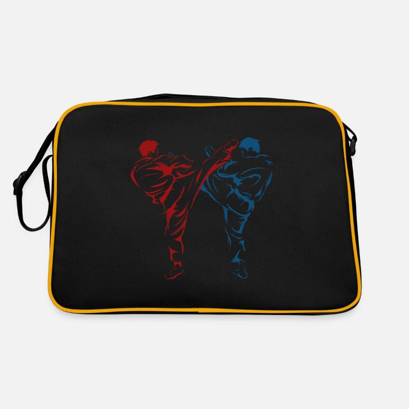 Karate Fighter Black Belt Karate Kick Retro Bag