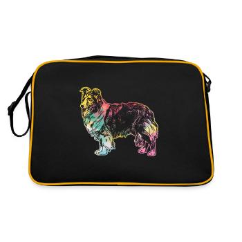 Lassie Long cheveux Colli chien chien animal - Sac Retro - noir/or - Dos