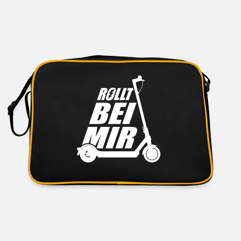 e-Scooter escooting Rollt bei mir Retro Tasche