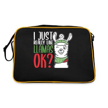 J’aime bien Llamas ? Llama fille Llama-Garçon alpaga - Sac Retro - noir/or - Dos