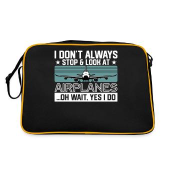 Airplane Love Aviation Aviation Lovers - Retro Bag - black/gold - Back
