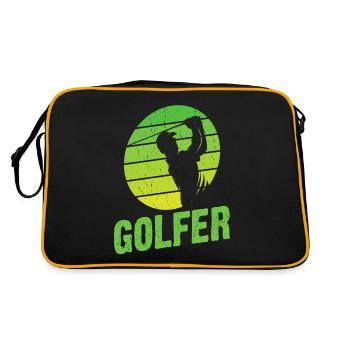 Golf Golfer Golf Course Gift - Retro Bag - black/gold - Back