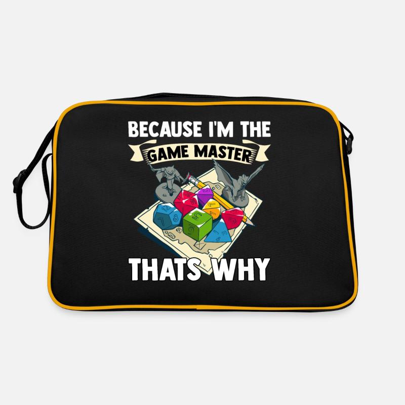 Rollenspiel Würfel - Retro Tasche - Schwarz/Gold