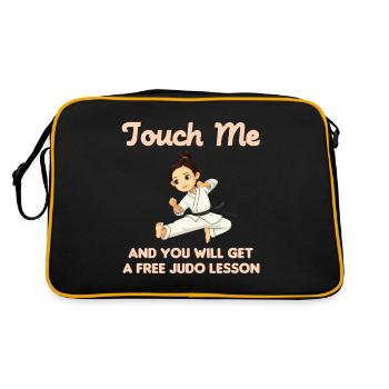 Judo Lady Berühre mich und du bekommst eine kosten - Retro Tasche - Schwarz/Gold - Hinten