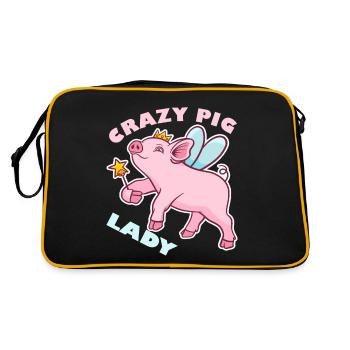 Crazy Pig Dame Rose cochon cadeau - Sac Retro - noir/or - Dos