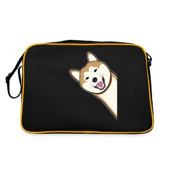 Shiba Inu Chien japonais Cadeau Drôle - Sac Retro - noir/or - Dos