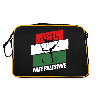Free Palestine - Retro Tasche - Schwarz/Gold - Hinten