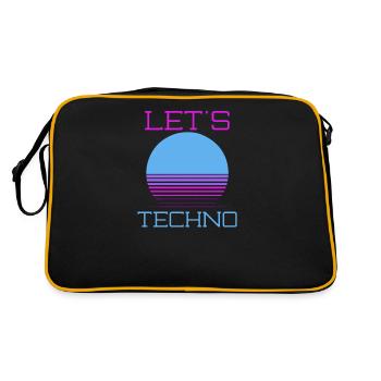 Techno Music Let's Techno - Retro Bag - black/gold - Back