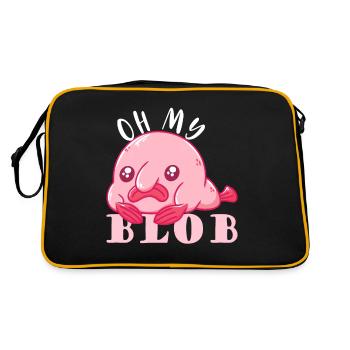 Cute blobfish gift - Retro Bag - black/gold - Back