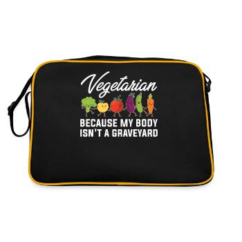 Veggie Vegetables Vegetarian Vegetarian - Retro Bag - black/gold - Back