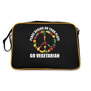 Veggie Vegetables Vegetarian Vegetarian - Retro Bag - black/gold - Back