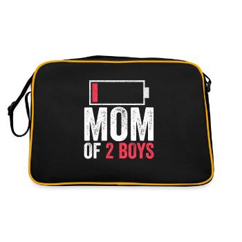 Mom Of 2 Boys Design Two Sons Mothers Day - Retro Bag - black/gold - Back