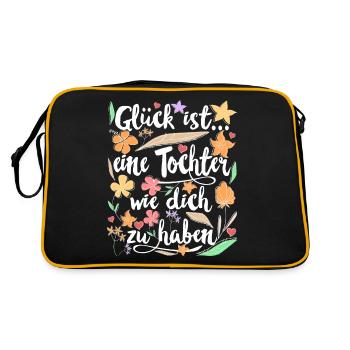 Tochter Geschenk für Töchter Geschenke - Retro Tasche - Schwarz/Gold - Hinten