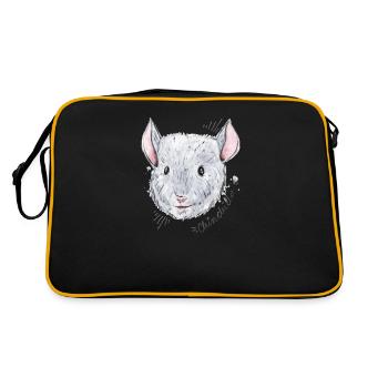 Retro Chinchilla Besitzer & Chinchilla Flüsterer - Retro Tasche - Schwarz/Gold - Hinten