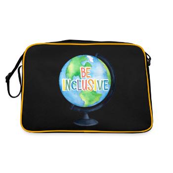 In A World You Can Be Anything Be Inclusive - Retro Bag - black/gold - Back