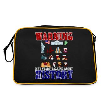 History Warning History Teacher of History - Retro Bag - black/gold - Back