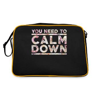 Calm Down - Retro Bag - black/gold - Back