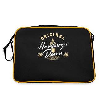 Idée cadeau Hamburger Deern - Sac Retro - noir/or - Dos