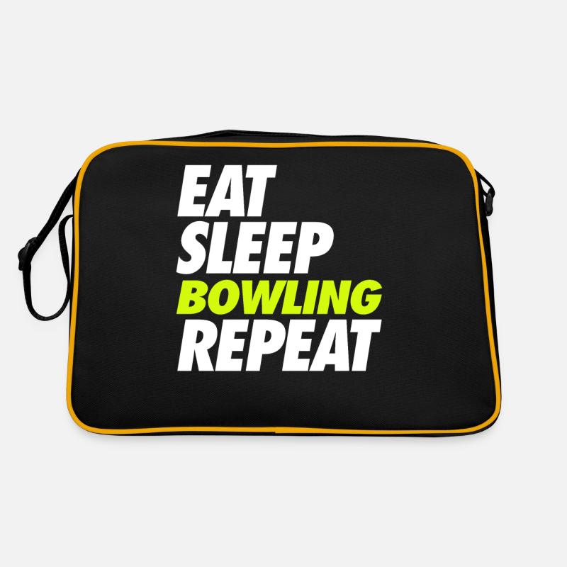Eat Sleep Bowling Repeat Retro Tasche