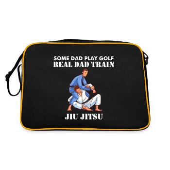 Jiujitsu papa Certains papa jouer au golf Papa real trai - Sac Retro - noir/or - Dos
