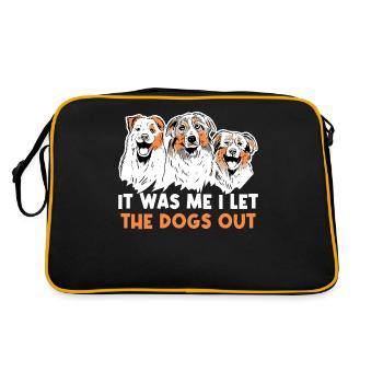 I Let The Dogs Out Hundespaziergang Geschenk - Retro Tasche - Schwarz/Gold - Hinten