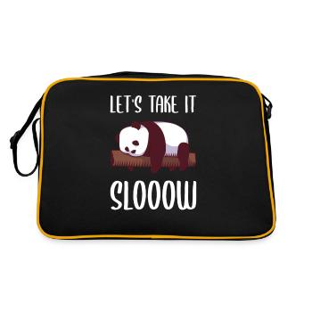 Drôle de panda, proverbe sur les pandas comme cadeau ! - Sac Retro - noir/or - Dos