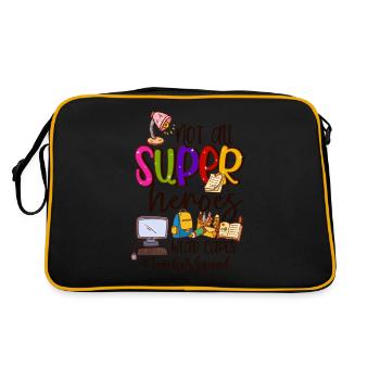 Not All Super Heroes Wear Capes Teacher Squad - Retro Tasche - Schwarz/Gold - Hinten