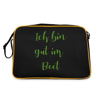 Ich bin gut im Beet - Garten Gärtner Hobbygärtner - Retro Tasche - Schwarz/Gold - Hinten