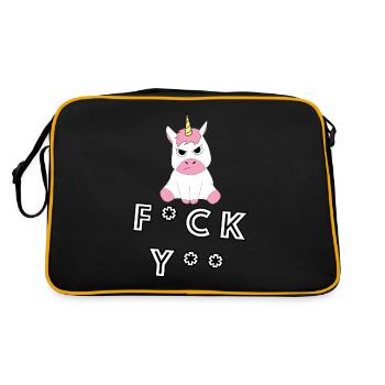 Fuck you Licorne Je déteste les gens et le montage - Sac Retro - noir/or - Dos