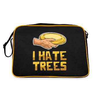Discgolf Spruch für einen Discgolf Spieler - Retro Tasche - Schwarz/Gold - Hinten