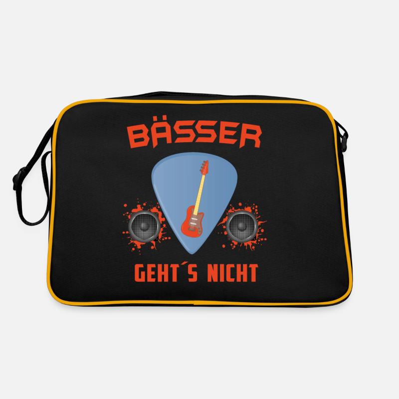 Bässer geht´s nicht - Retro Tasche - Schwarz/Gold