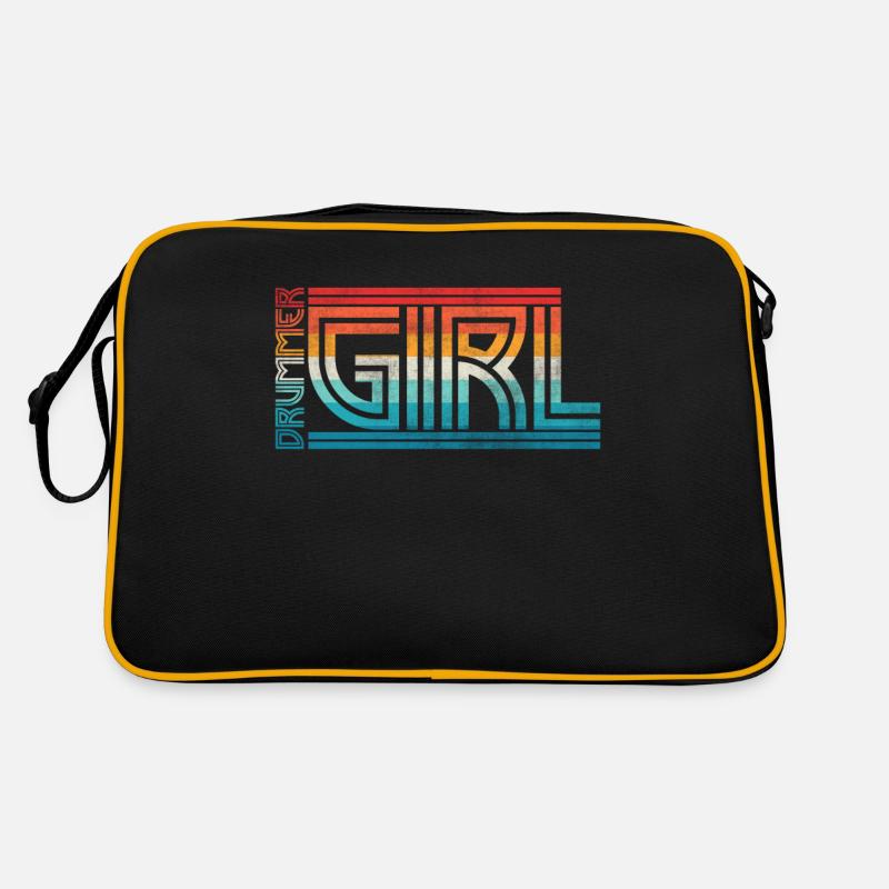Girl on drums Retro Bag