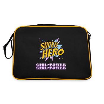 Super Hero Girl Power sei deine Heldin - Retro Tasche - Schwarz/Gold - Hinten