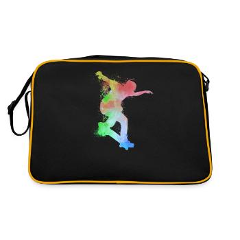 Skateboard Skateboarder Halfpipe Skater - Retro Bag - black/gold - Back