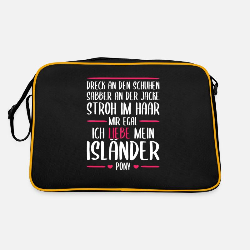Islandpferd Isländer Pferde Geschenk Retro Tasche