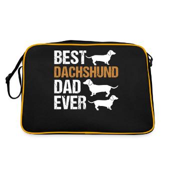 Dachshund Dad Dachshund Dog Dad Father Gift - Retro Bag - black/gold - Back